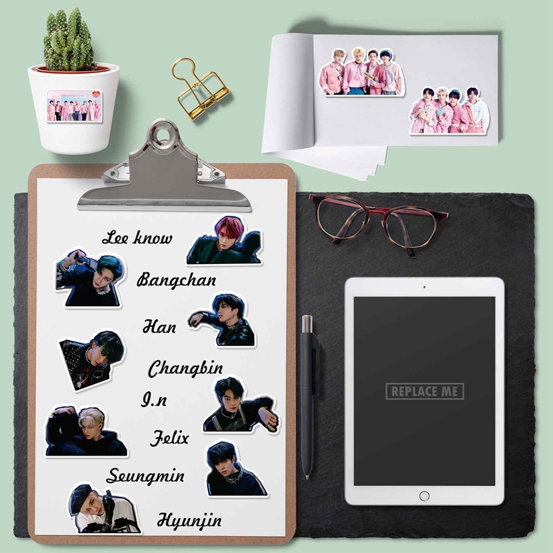 95pcs / Set Stiker Kpop Stray Kids Album Oddinary Tahan Air Untuk Skateboard Laptop Koper Gitar