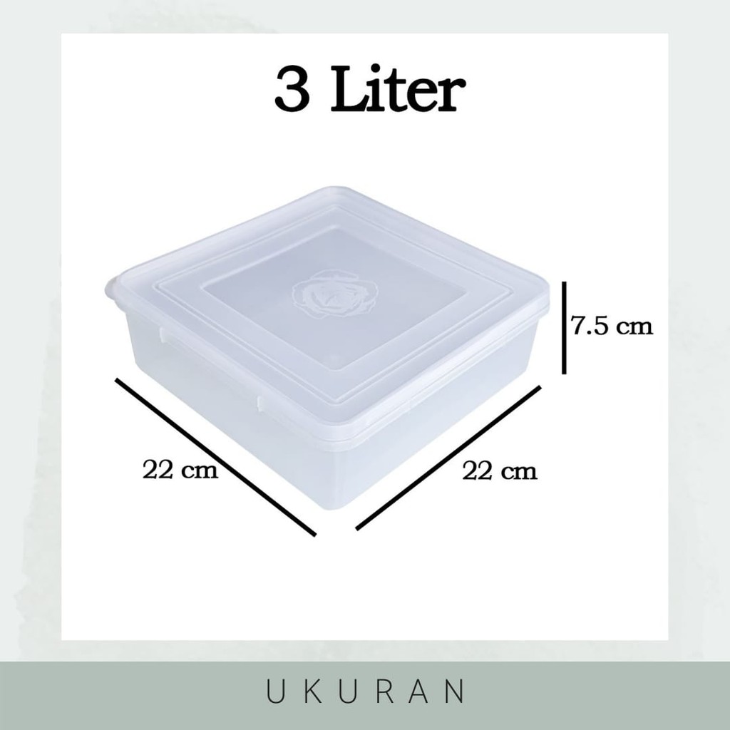 Kotak Makanan Plastik Toples 3L Isi 3 Pcs / Food Container Box - Putih