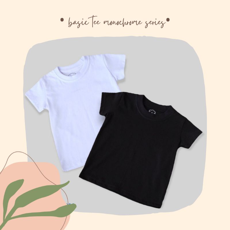 Jual Kaos polos anak monochrome series - atasan anak / kaos polos hitam