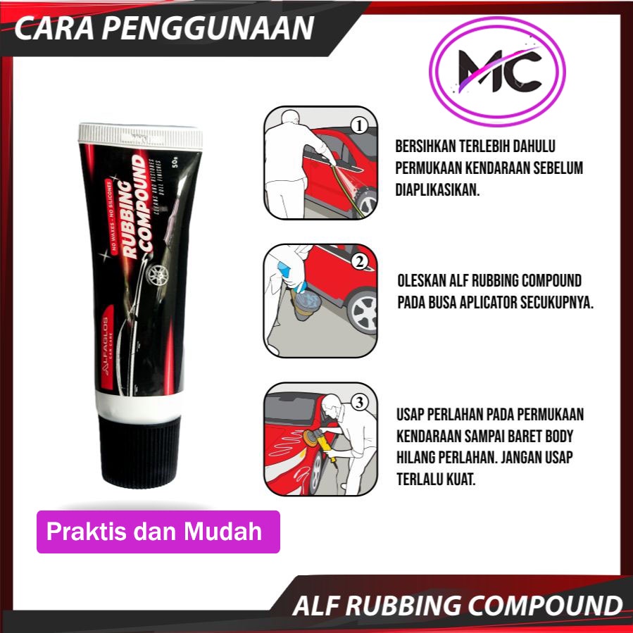 Compound Mobil Motor Motor Rubbing Kompon Car Care Untuk Poles Mobil Penghilang Baret Lecet Praktis