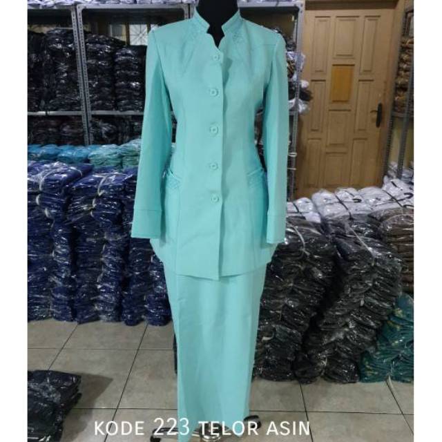 BLAZER BAJU SERAGAM KANTOR WANITA BIRU Muda GURU,FORMAL,HOTEL,SEKRETARIS,PERAWAT MURAH