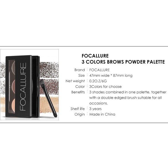 Focallure Eyebrow Powder Eyebrow Cream Pensil Alis Focallure Pencil Alis Focallure Focallur Fucallure Focalure Foccalure