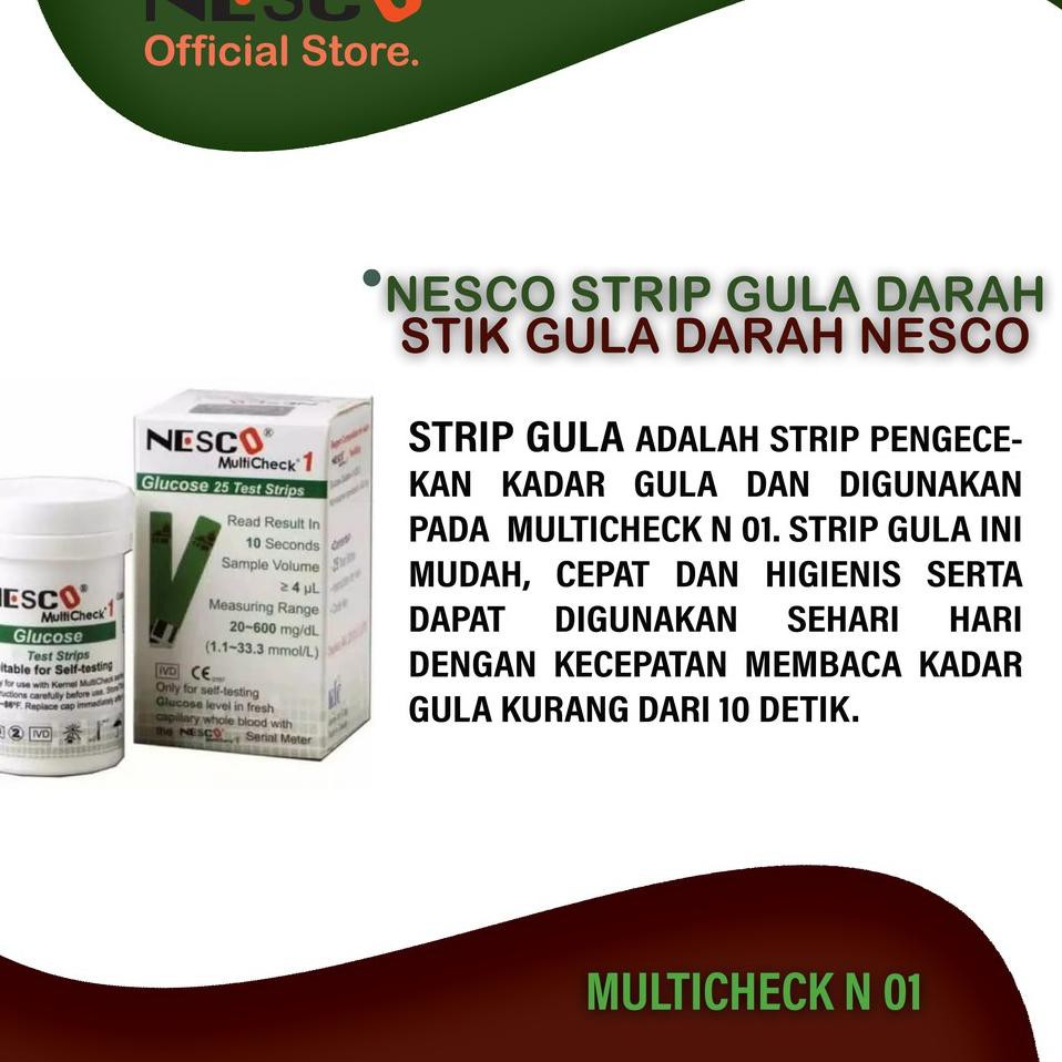 ☪ Nesco Strip Gula Darah / Stik gula Darah Nesco ✶