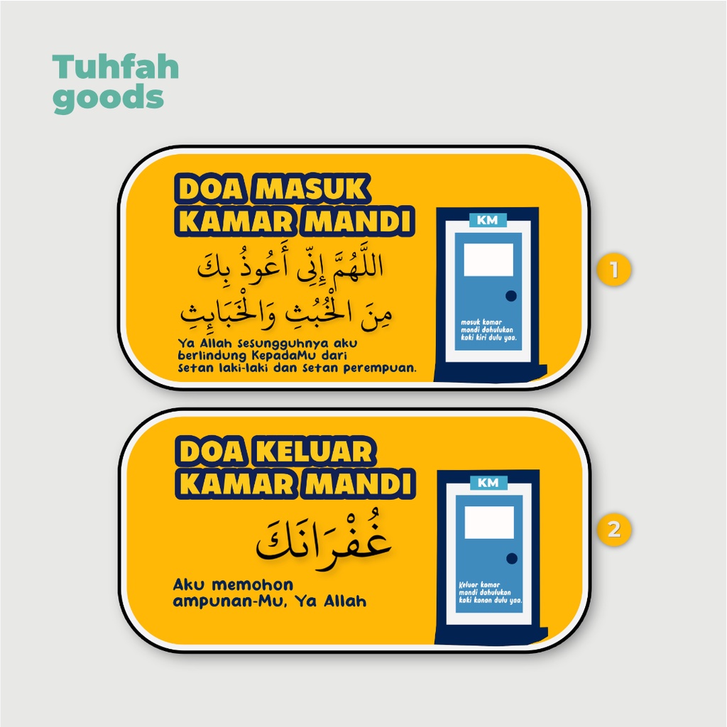 Stiker doa masuk & keluar kamar mandi ready banyak