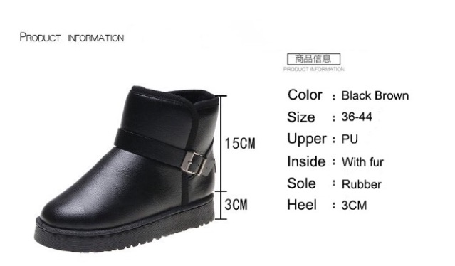 IMPORT Boots Leather Fur Sepatu Boots Kulit Lapis Bulu Musim Dingin Winter Boots Shoes Leather Fur