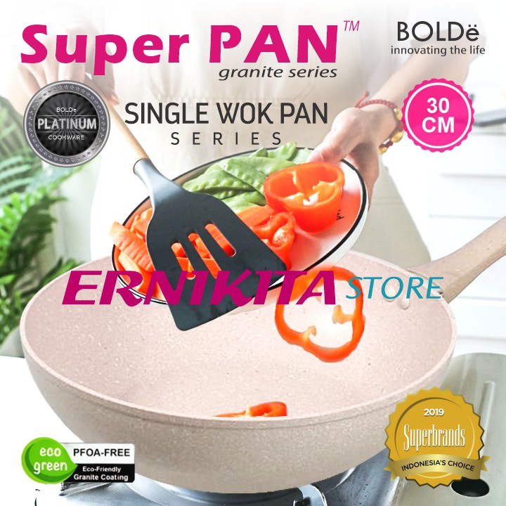 BOLDe WOK PAN 30 CM - Super Pan Wajan Granite Coating