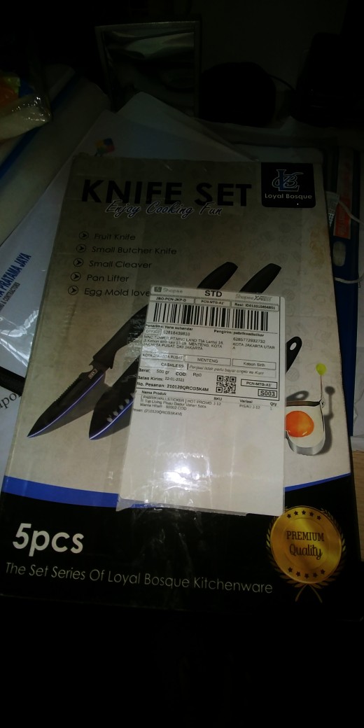 Pisau Dapur Set Black On Black 1083 Pisau Set Hitam