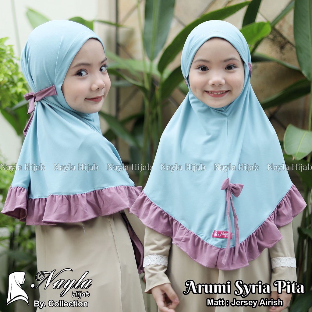 Kerudung Anak Instan Model ARUMI SYIRIA PITA Jersey Airis Hijab Anak Jersey Original Nayla Hija'b