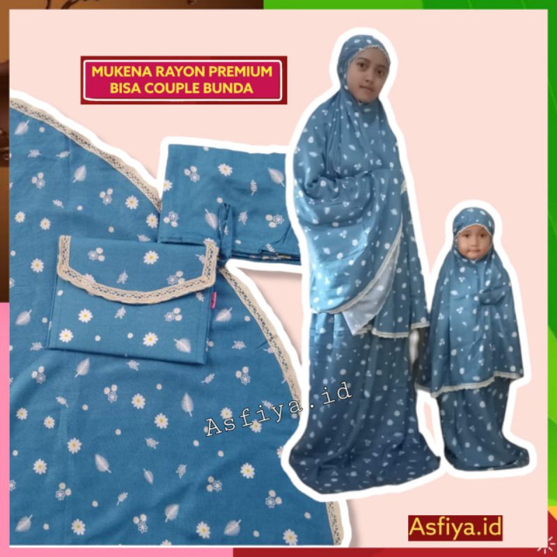 Mukena Dewasa Rayon-Mukena Couple ibu Dan Anak1.2.3 Tahun 4-5-6-7.Mukena Lembut-Mukenah