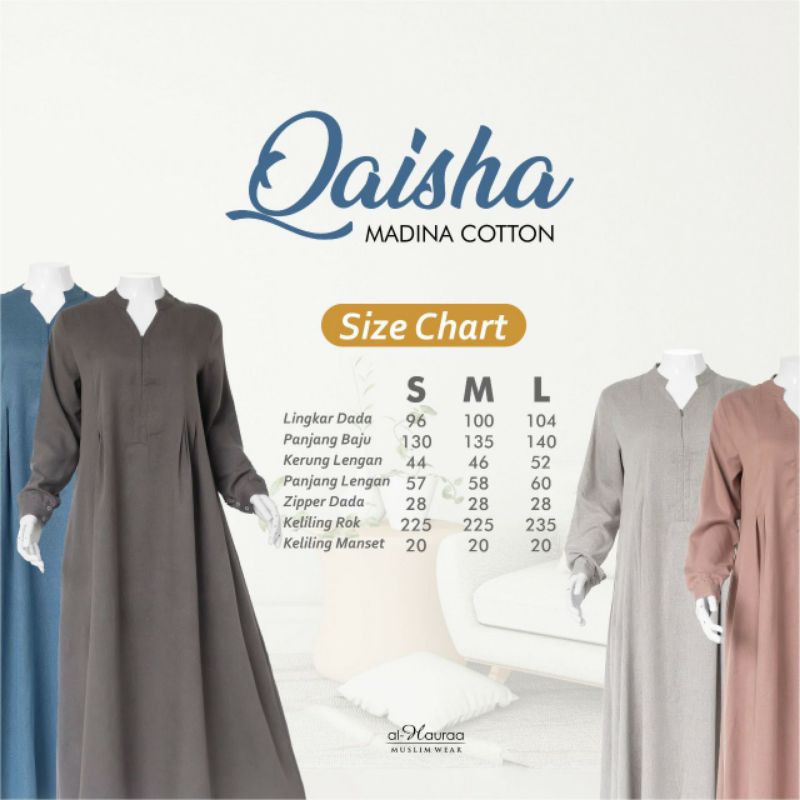 Gamis QAISHA MADINA COTTON by AL-HAURAA