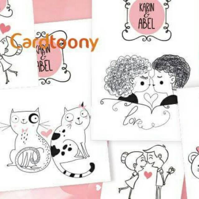 

Sticker Label Nama Couple / Pasangan Cute / Lucu Kartun (Souvenir)