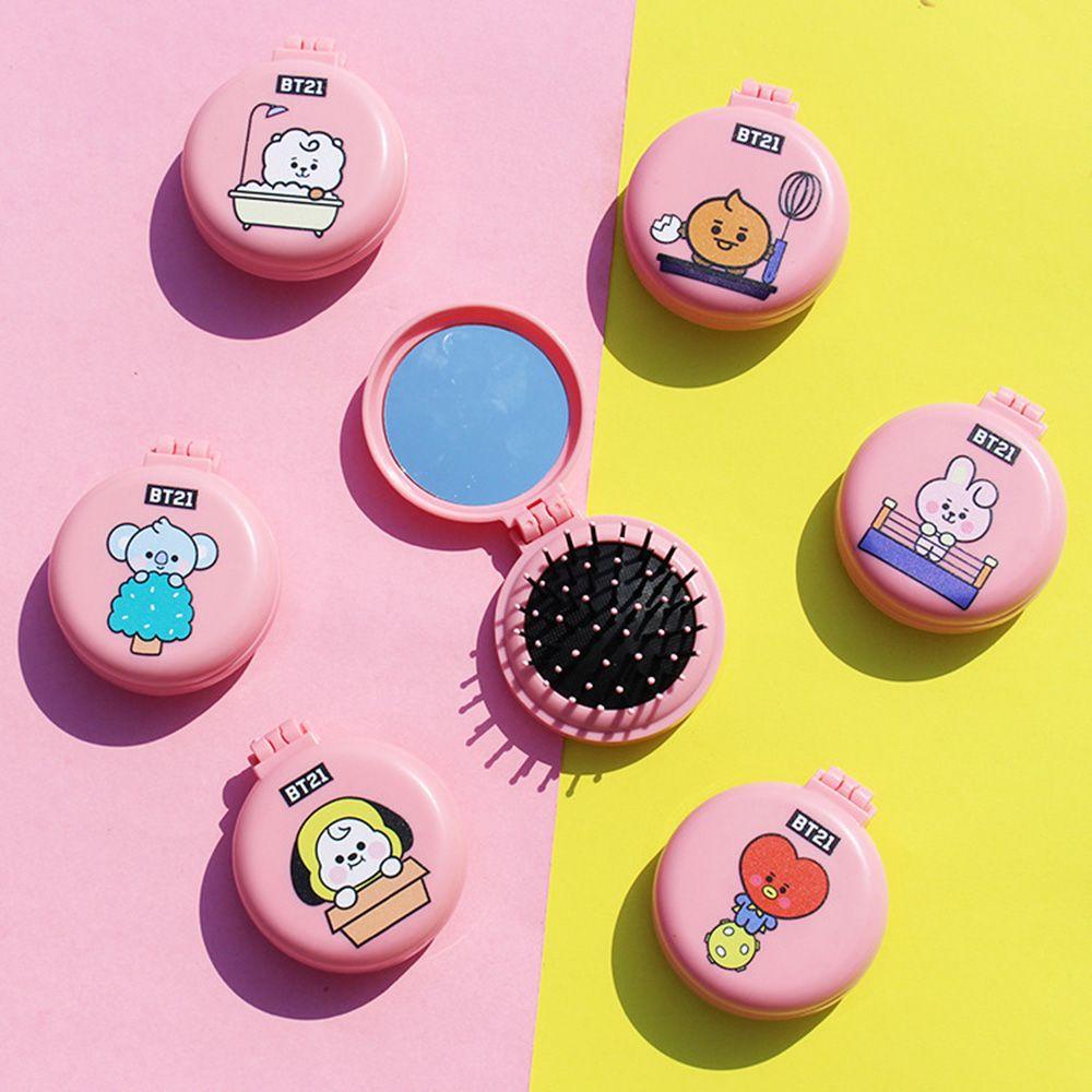 Top BT21 Sisir Hadiah Siswa Kreatif Desain Portabel Kosmetik Aksesoris