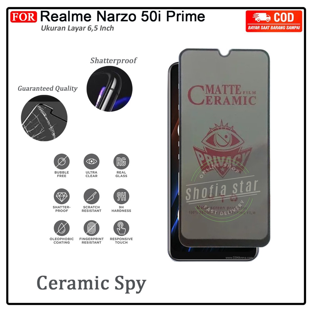 Tempered Glass AG Matte Realme Narzo 50i Prime Tg Layar Anti Glare Kaca Full Cover