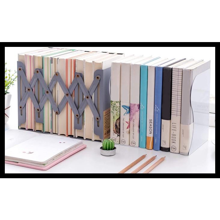 

Grab Ok Triple W Adjustable Book Stand Holder Organizer Sandaran Pembatas Buku - Putih