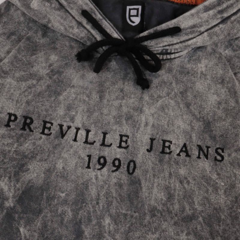 SWEATER HOODIE ORIGINAL PREVILLE JEANS 1990 GREY AUTHENTIC (BESTSELLER)