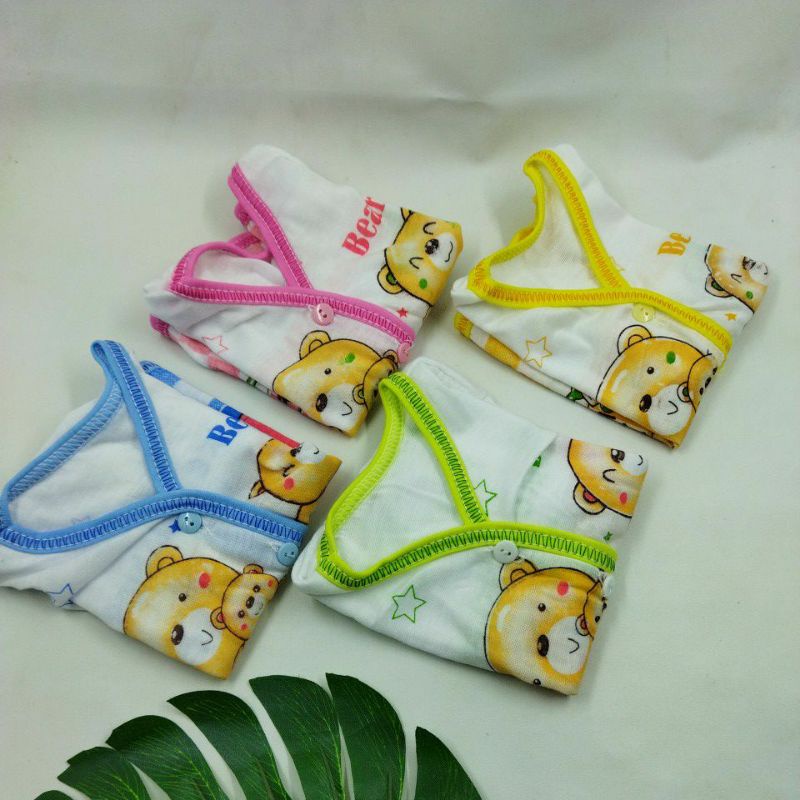 Baju Bayi Lengan Pendek Karaktet Sablon PE Newborn Baby Unisex 35gr