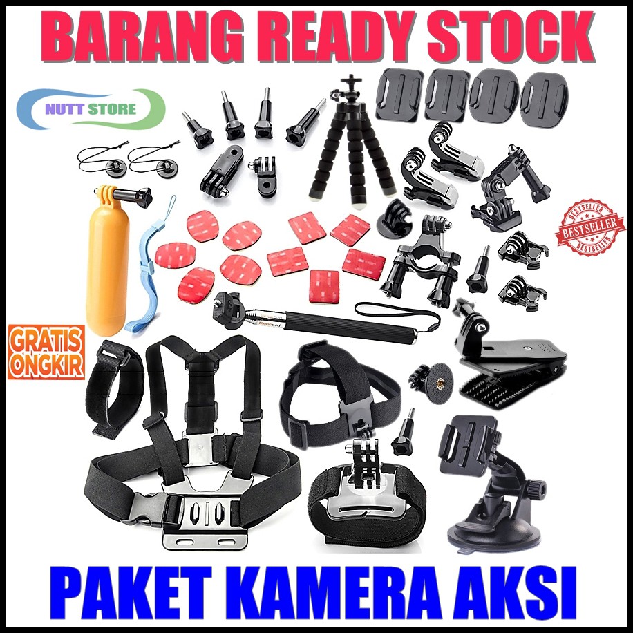 Aksesoris Kamera Aksi Full Set vlog DSLR GoPro Xiaomi Yi murah
