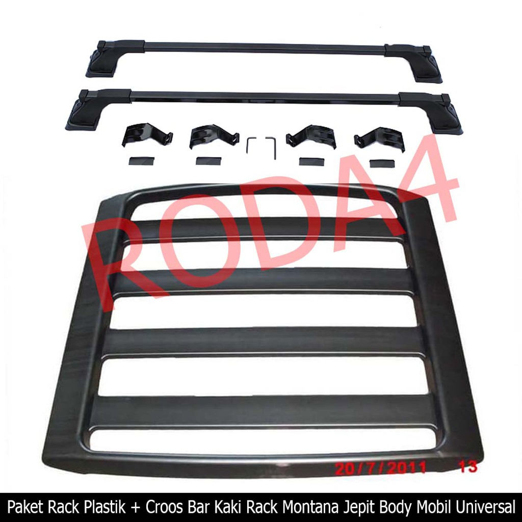 Paket Roof Rack dan Cross Bar MONTANA Jepit Body Mobil Universal