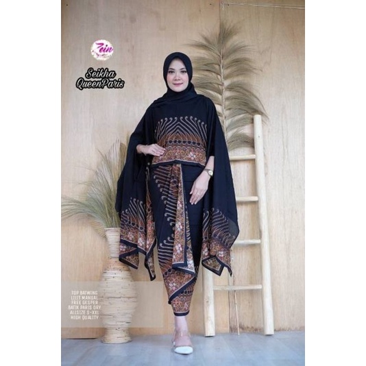 SEIKHA QUEEN PARIS MODANG SET BLOUSE BATWING ROK LILIT