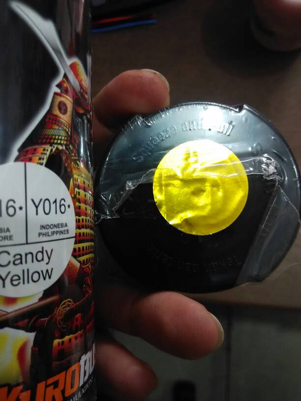

cat semprot samurai paint candy yellow Y016* kuning emas candytone