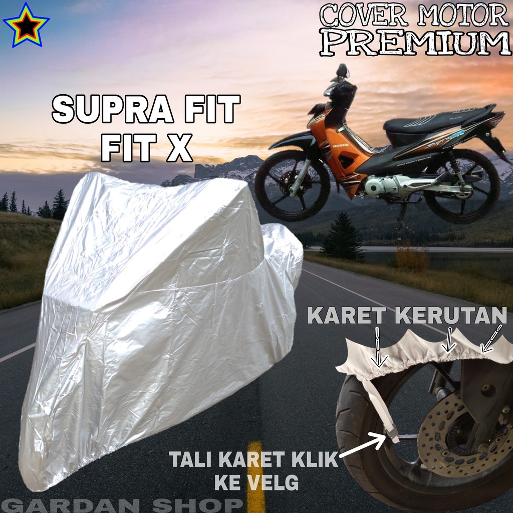 Sarung Motor SUPRA FIT X SILVER POLOS Body Cover Penutup Motor Supra Fit PREMIUM