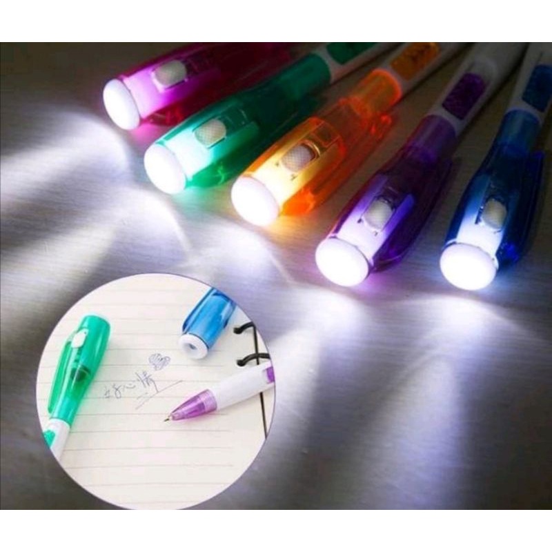 ballpoint lampu led / pulpen senter / pena lampu / Alat tulis lampu led