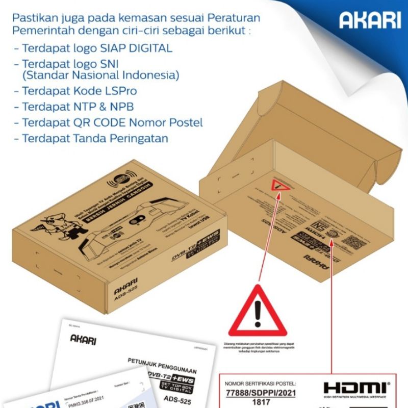 STB SET TOP BOX AKARI  ADS 525  STB Receiver Digital Original High Quality