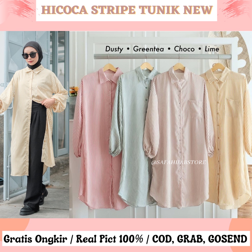 HICOCA STRIPE TUNIC / TUNIK KERJA / ATASAN WANITA