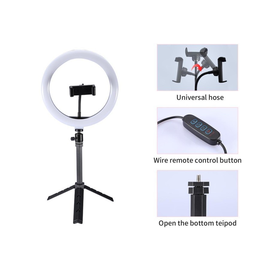 Ringlight Tripod 55 cm + Remote Bluetooth untuk selfie Ring Light Fill Light 3 Mode Lampu