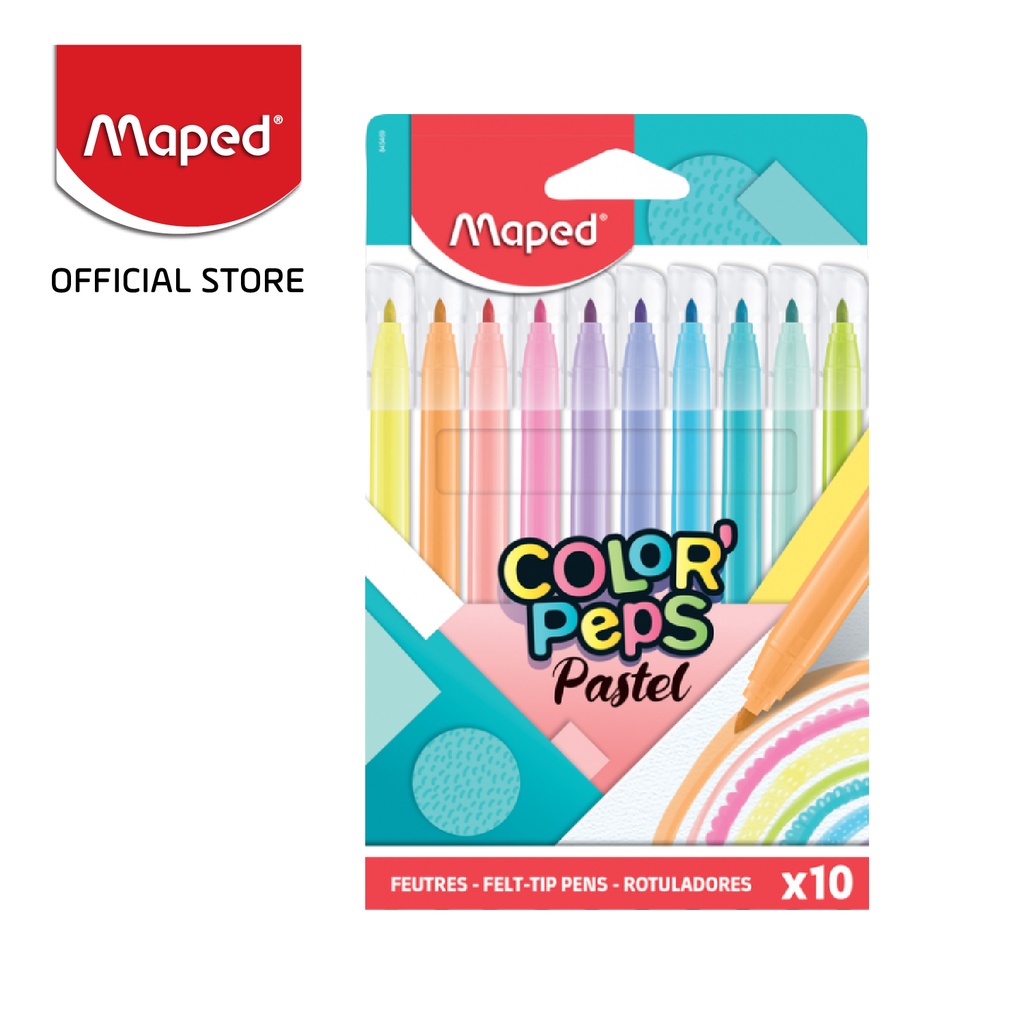 

Maped Felt Tips Pastel ColorPeps isi 10 warna kemasan cardboard