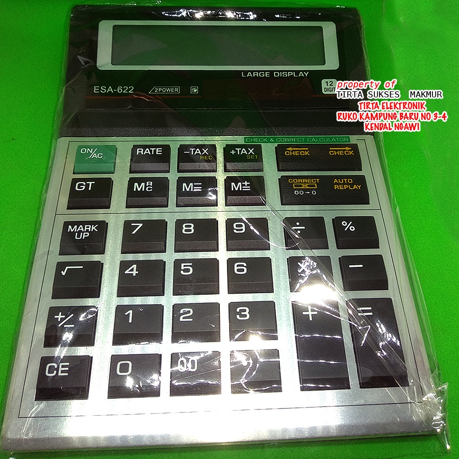

Kalkulator Calculator Besar Esa 622 Check & Correct 12Digits Original