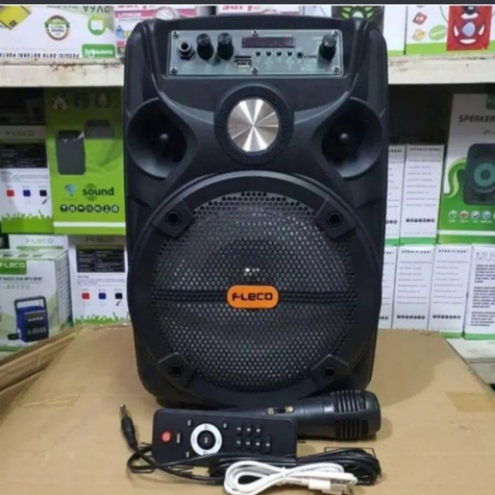 COD SPEAKER BLUETOOTH PORTABLE KARAOKE FLECO 8'5 INCH FL-955C&amp;D BONUS MIC KARAOKE+REMOTE X-BASS / SPEAKER SALON AKTIF X-BASS / SPEAKER KARAOKE F-955C/F-955D