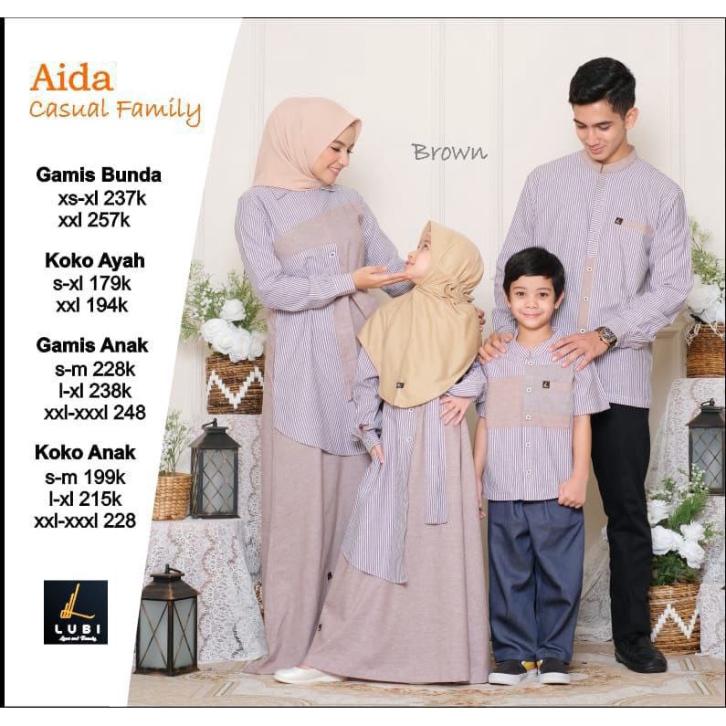 Gamis Koko Anak Aida Lubi Black Brown Maron