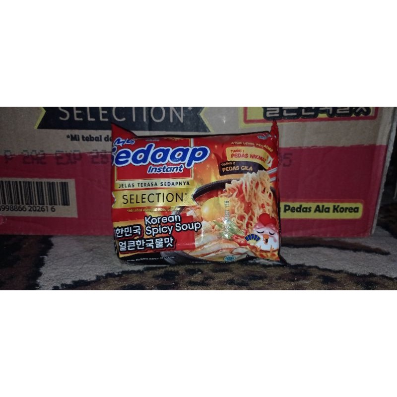 

Mie Sedaap Instant Selection Korean Spicysoup Kuah 1 pcs