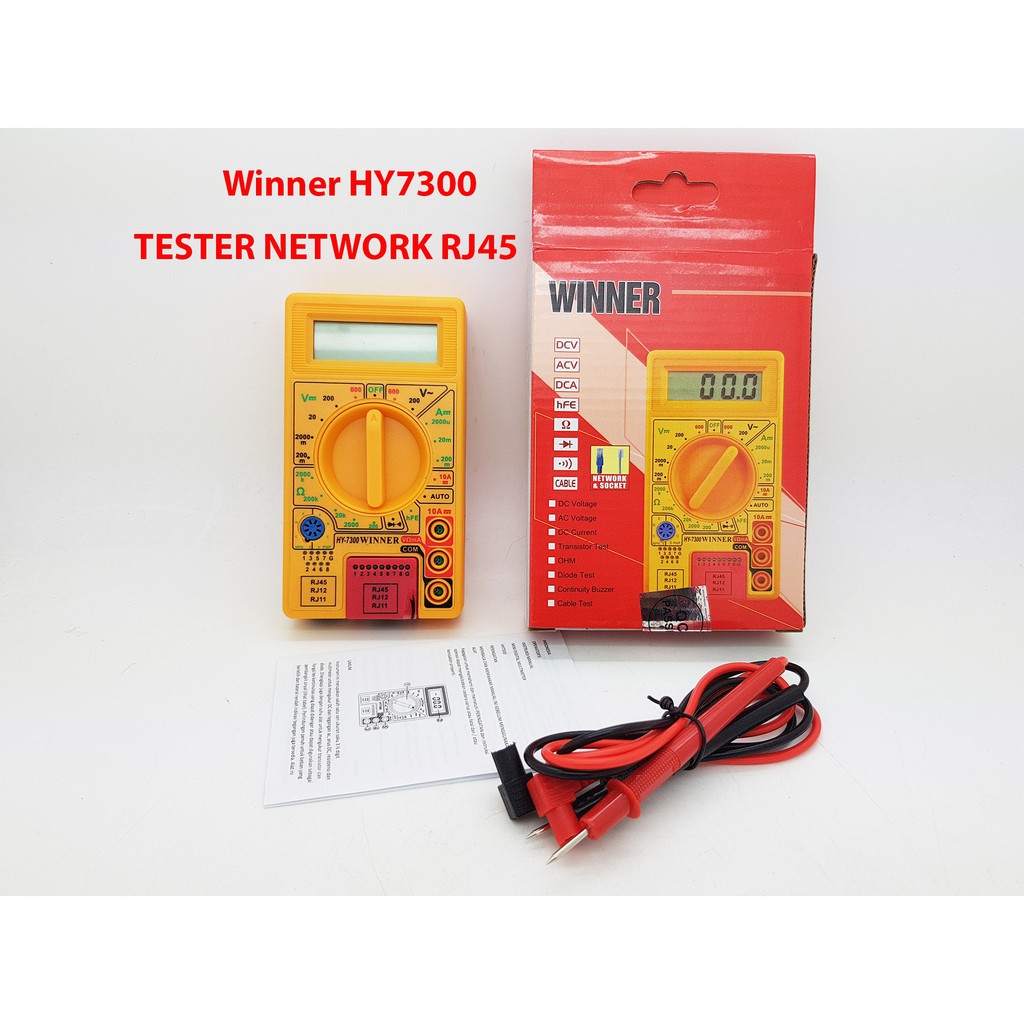 Digital Multitester Winner HY7300 + LAN Tester RJ 11 + RJ45