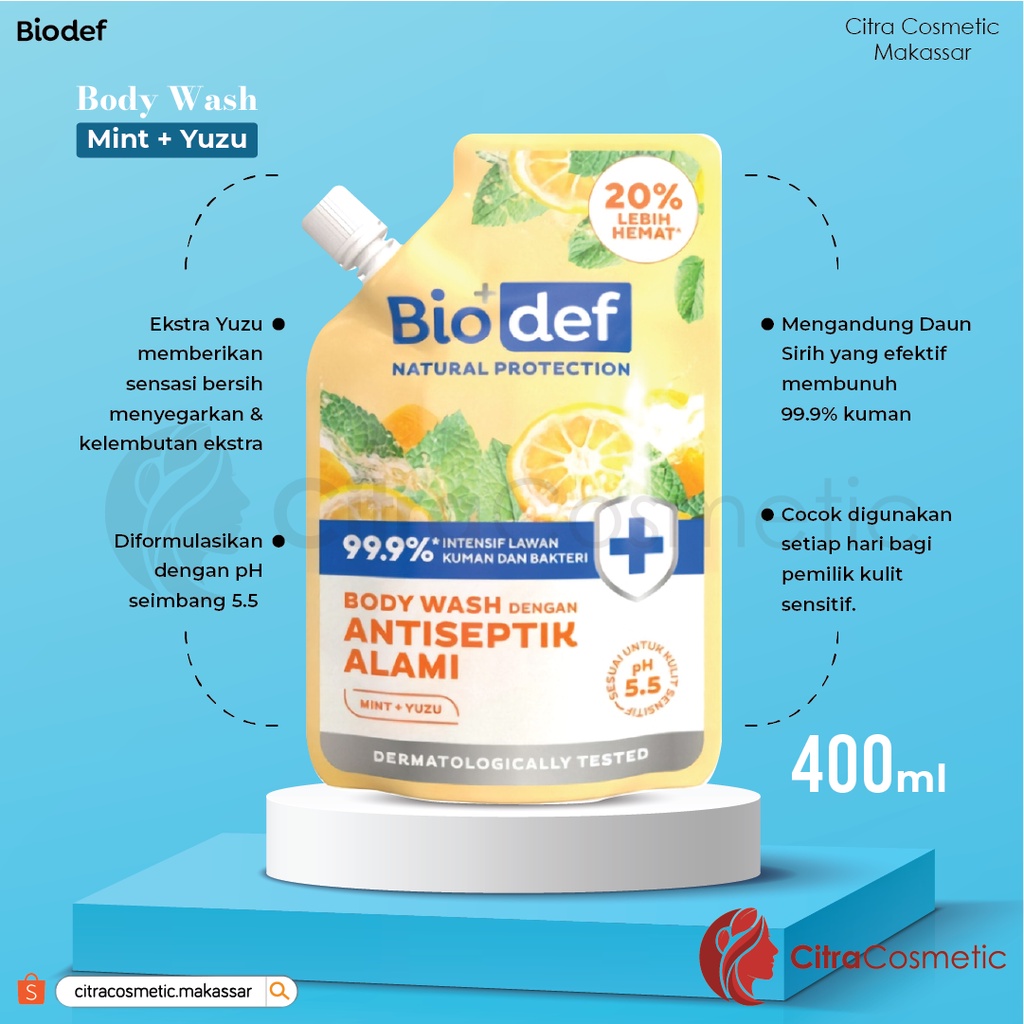 Biodef Body Wash Pouch 400 Ml Natural Protection Series