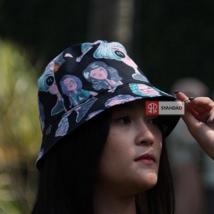 topi bucket hat wanita bucket hat karakter cewek