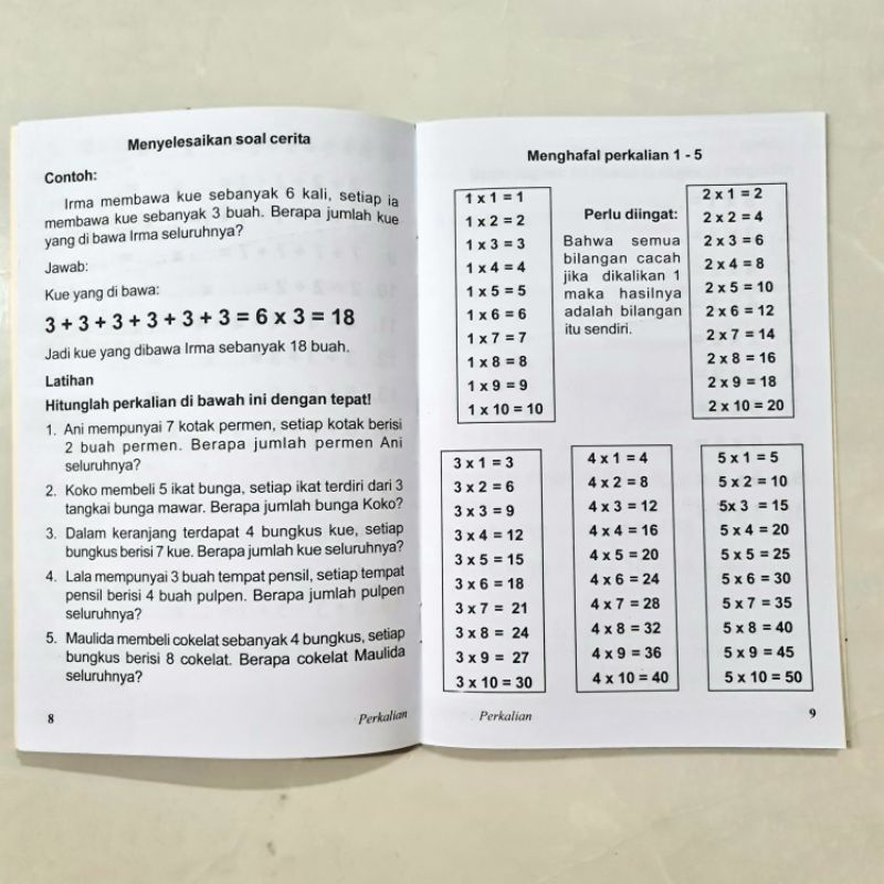 Buku Belajar Membaca Menulis Menghitung Mengenal Angka Abjad Perkalian Pembagian Untuk Anak TK dan SD Kelas 1