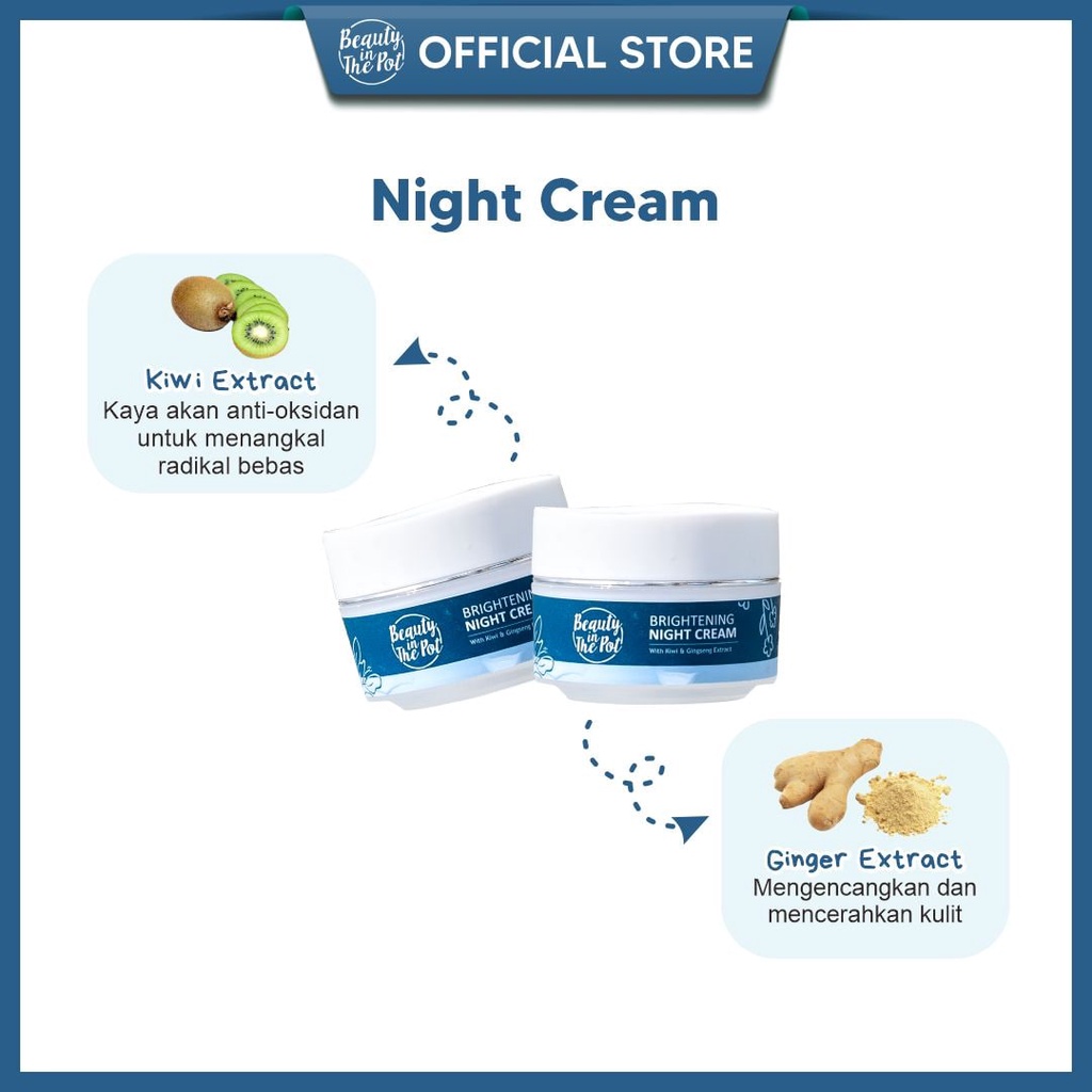 [1 paket] Brightening Series + [1 pcs] Acne Spot Gel - Beauty In The Pot - Skincare Alami BPOM Mencerahkan Wajah, Memudarkan Flek Hitam, & Me-2