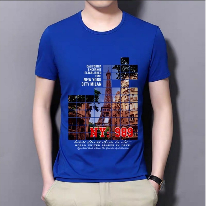 KAOS PRIA LENGAN PENDEK ATASAN OBLONG COWOK MOTIF NY 988 FASHION