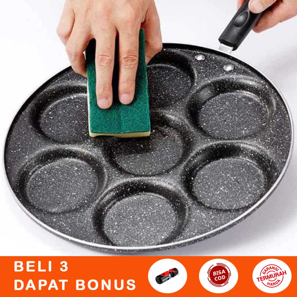 Tempat goreng telur TEENRA Panci Telur Omelet Egg Fyring Pan Non-stick 4 Holes