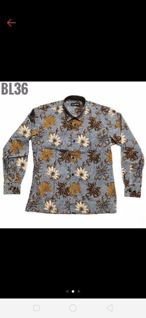 Kemeja Batik Pria Lengan Panjang Bl36 Katun Motif Modern Dixmont Semi Slimfit Premium