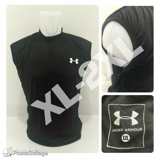 SINGLET MANSET / BASELAYER / GYM UNDER ARMOUR BLACK BIG SIZE