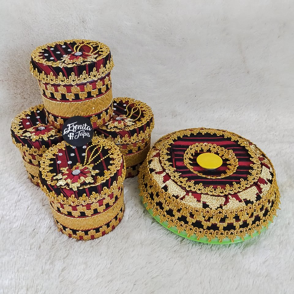 [BISA COD] Toples dan Wadah Kue Lebaran Motif Tapis BISA DICUCI