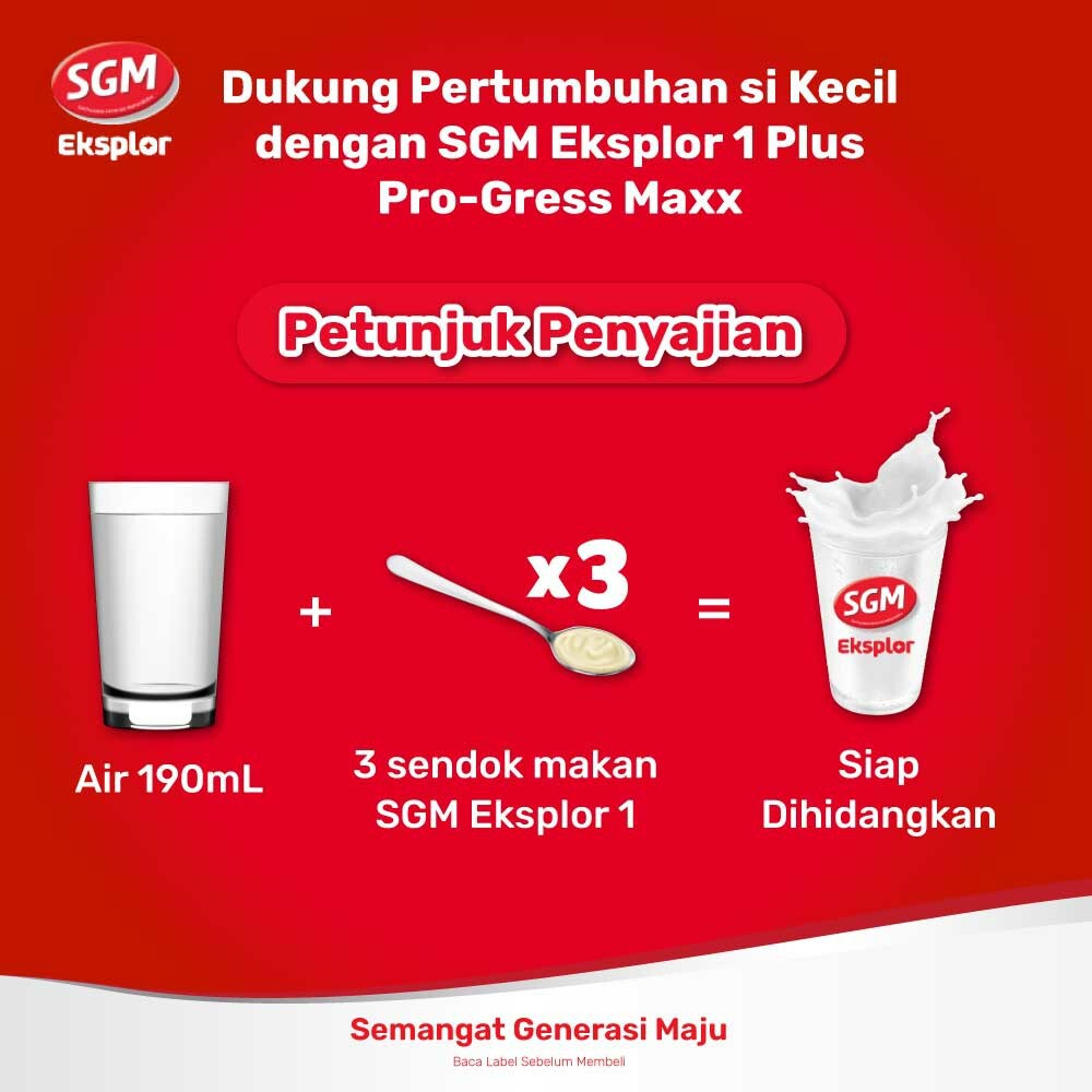SGM Eksplor 1+ Pro-GressMaxx Vanilla Formula Pertumbuhan 900 gr
