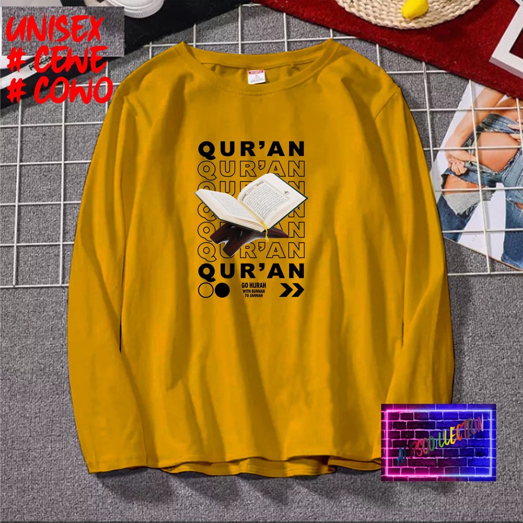 COD/ KAOS DTF NEW BUKU ALQURAN /KAOS TULISAN/KAOS SANTRI KEKINIAN/KAOS DAKWAH/KAOS ISLAM/SANTRIWATI/KAOS HITS 2022/KAOS BERGAMBAR KAOS EKSPRESI KAOS PRIA TSHIRT WANITA Santai Crew Neck V-Neck Slim-fitting Polos Setrip Hitam Putih Crew Neck