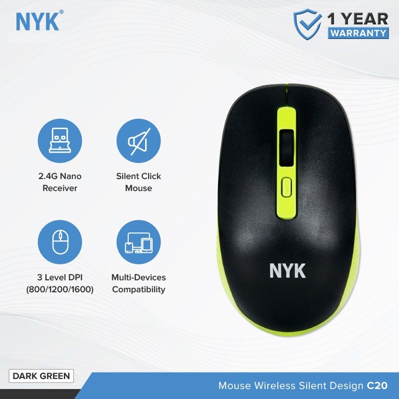 Mouse Wireless Silent NYK C20 Design Style Color