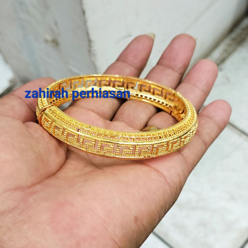 GELANG WANITA HONGKONG LAPIS EMAS 24K GELANG PERHIASAN WANITA MASA KINI