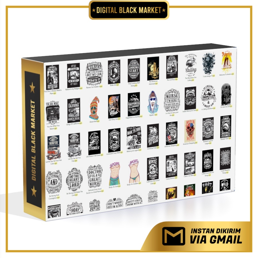 50 T-Shirt Design Collection Pack Premium V .2 - Vector Designs