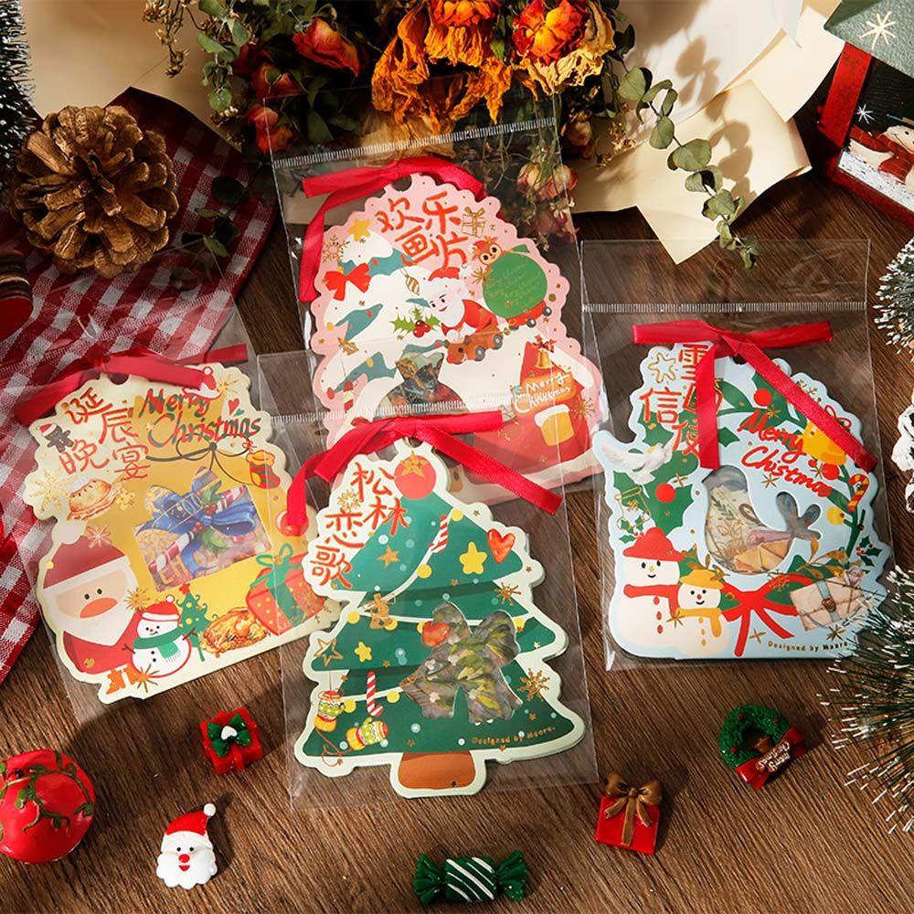 Agustina Christmas Stationery Sticker Notebook Diary Planner Scrapbooking Akun Tangan Santa Claus Pohon Natal Perlengkapan Sekolah